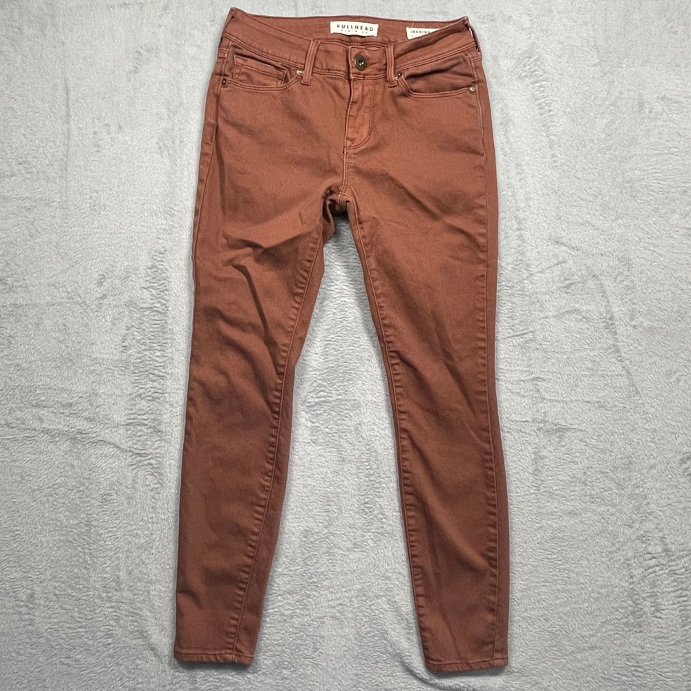 Bullhead Denim Co Jeggings Womens 1 Rust Brown Low Rise Skinny Stretch Jeans
